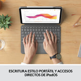 Funda Con Teclado Esp Logitech Combo Touch Para Tablets Apple Ipad Air 4 Gen 2020 De 10.9'/ Gris