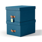 Leitz Puro Storage Box With Lid 2pcs Medium 17l Blue Recycled Card