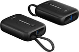 Goobay Powerbank 10.000 Mah, Integriertes Usb-C Cable 13cm, 20 Watt (Negro, 10 Ah, 1x Usb-A, 2x Usb-C, Pd, Qc) 76251