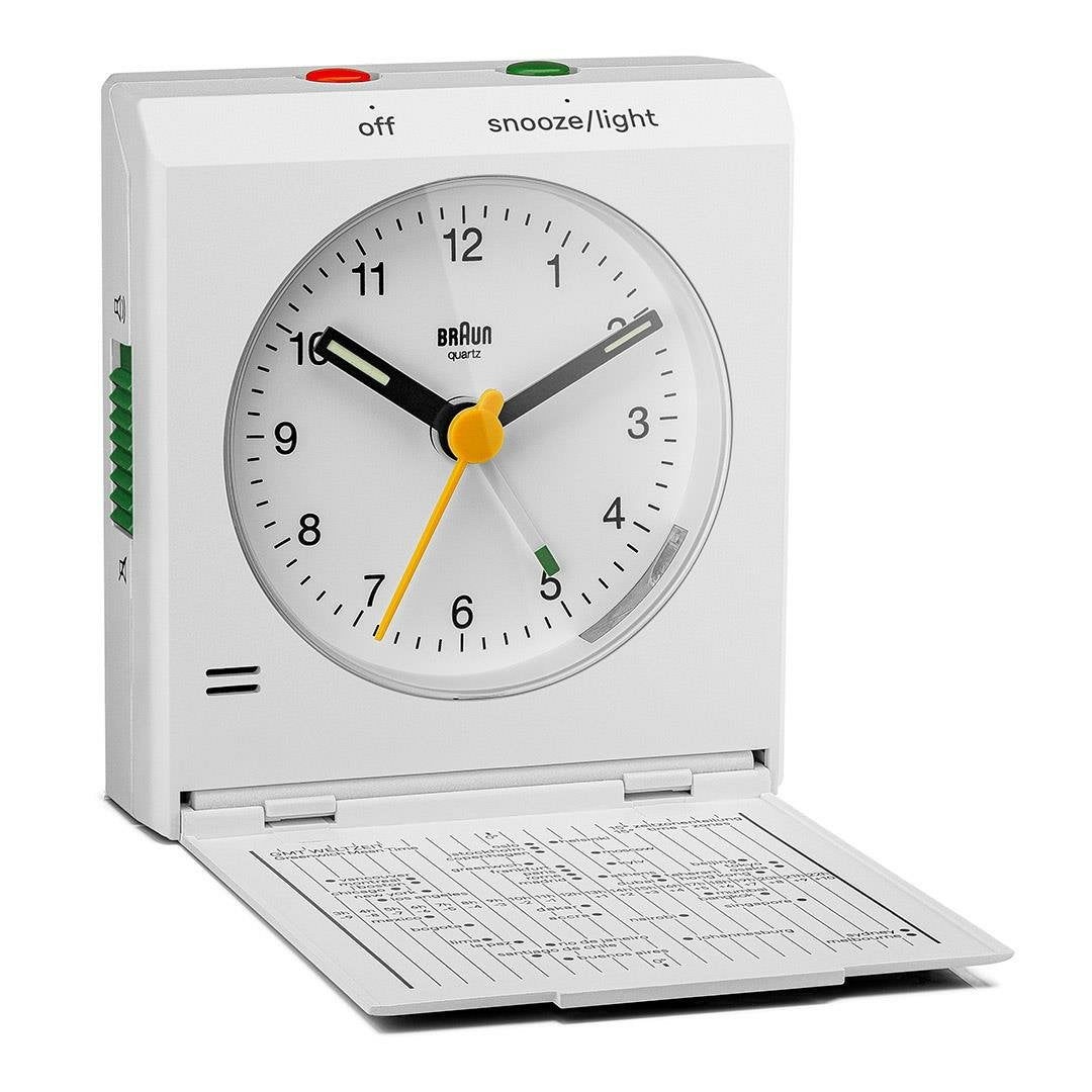 Reloj Despertador Plegable Braun Bc 05 W Cuarzo Blanco