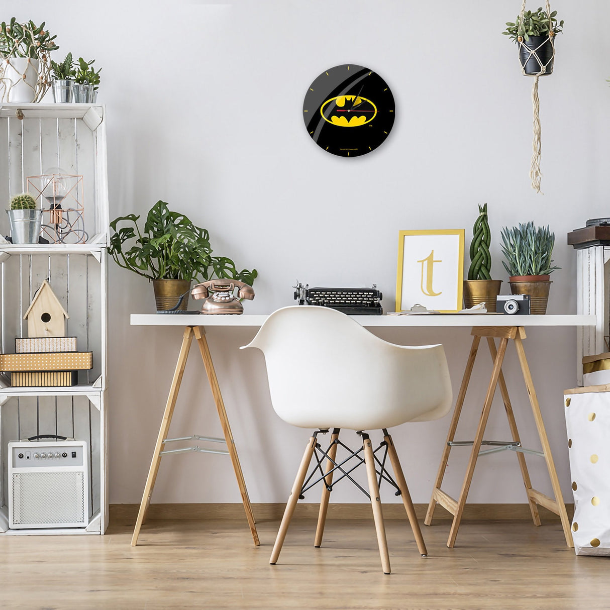 Reloj De Pared Leotec Brillo Batman 004 Negro