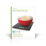 Nedis Bascula De Cocina  Digital  Cristal 3mm / Plastico   Negro