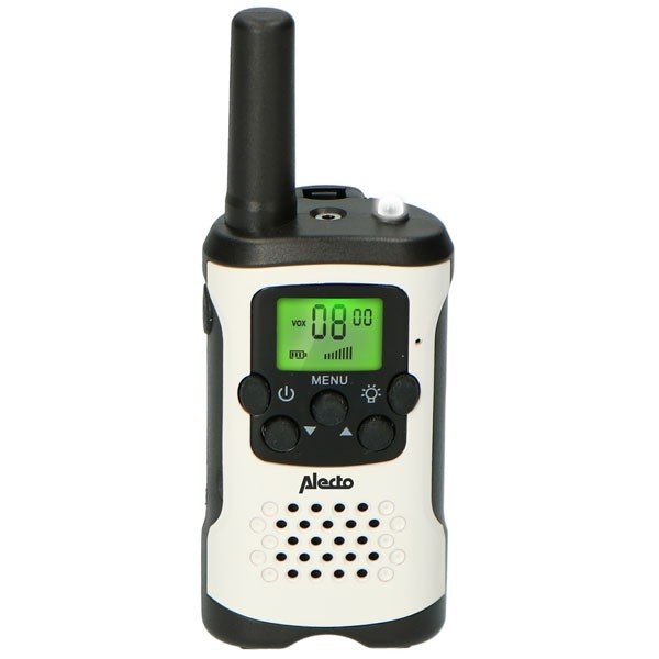 Alecto Walkie Talkie 2er Set 7 Km Reichweite, Weiss/Schwarz
