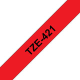 Brother Cinta Laminada Tze421,Negro Sobre Rojo,Rollo (0,9 Cm X 7,99 M) 1 Bobina(S) Tipo Laminado,Para P-Touch Pt-1010, D210, D450, D800, E550, H110, P300, P900, P950, P-Touch Edge Pt-P750