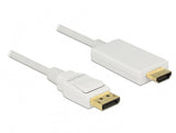 Delock Cable Displayport 1.2 Macho > Hdmi-A Macho 2 M Blanco 4k