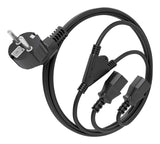 Aisens Cable Alimentacion Cpu, Cee7/M-2xc13/H, Negro, 1.8m