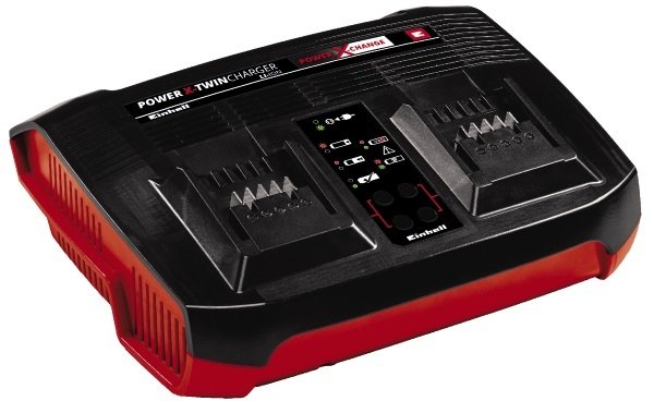Einhell Cargador Doble Power-X-Twincharger, (Negro Rojo) 4512069