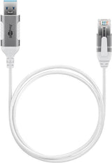 Cable De Adaptador Ethernet De Goobay Usb-A 3.2 Gen1> Rj-45, Blanco Delgado, 10 Metros 74383