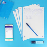 Oxford Recambio Classic 1 Color 100h + 20h Gratis A4 90gr 5x5mm 4/Taladros Banda Azul Turquesa