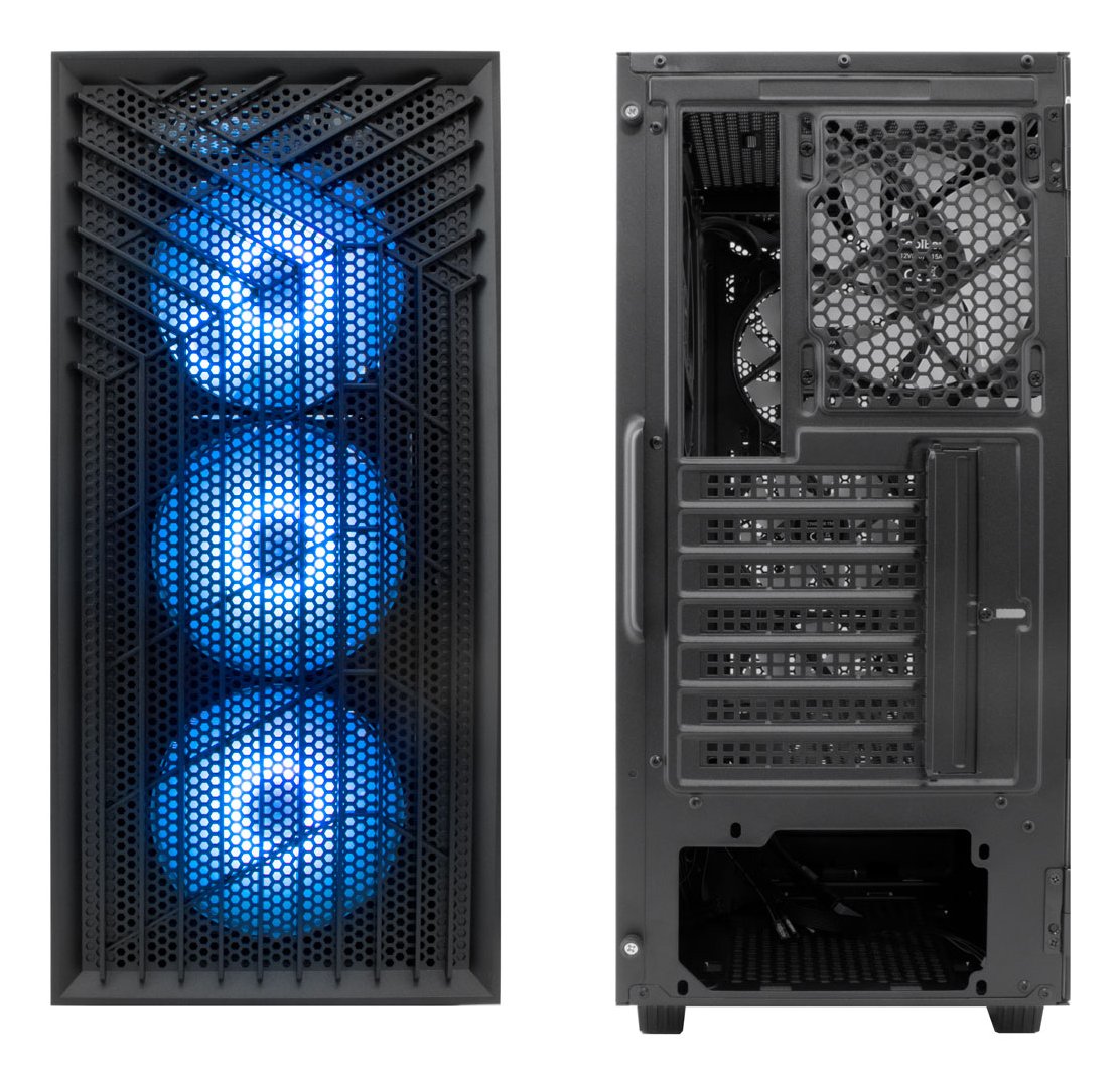 Caja Pc Coolbox Gaming Atx Ga300 Gridline Argb Black Usb-C 5 Vent.