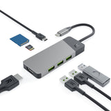 Estación De Acoplamiento Green Cell Ak50, Adaptador, Hub Usb-C 7in1 (3xusb, Hdmi, Sd (4k, Dex))
