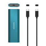 Aisens Caja Externa Para Disco Ssd M.2 Sata Nvme Usb 3.1 Sin Tornillos Asm2-019blu
