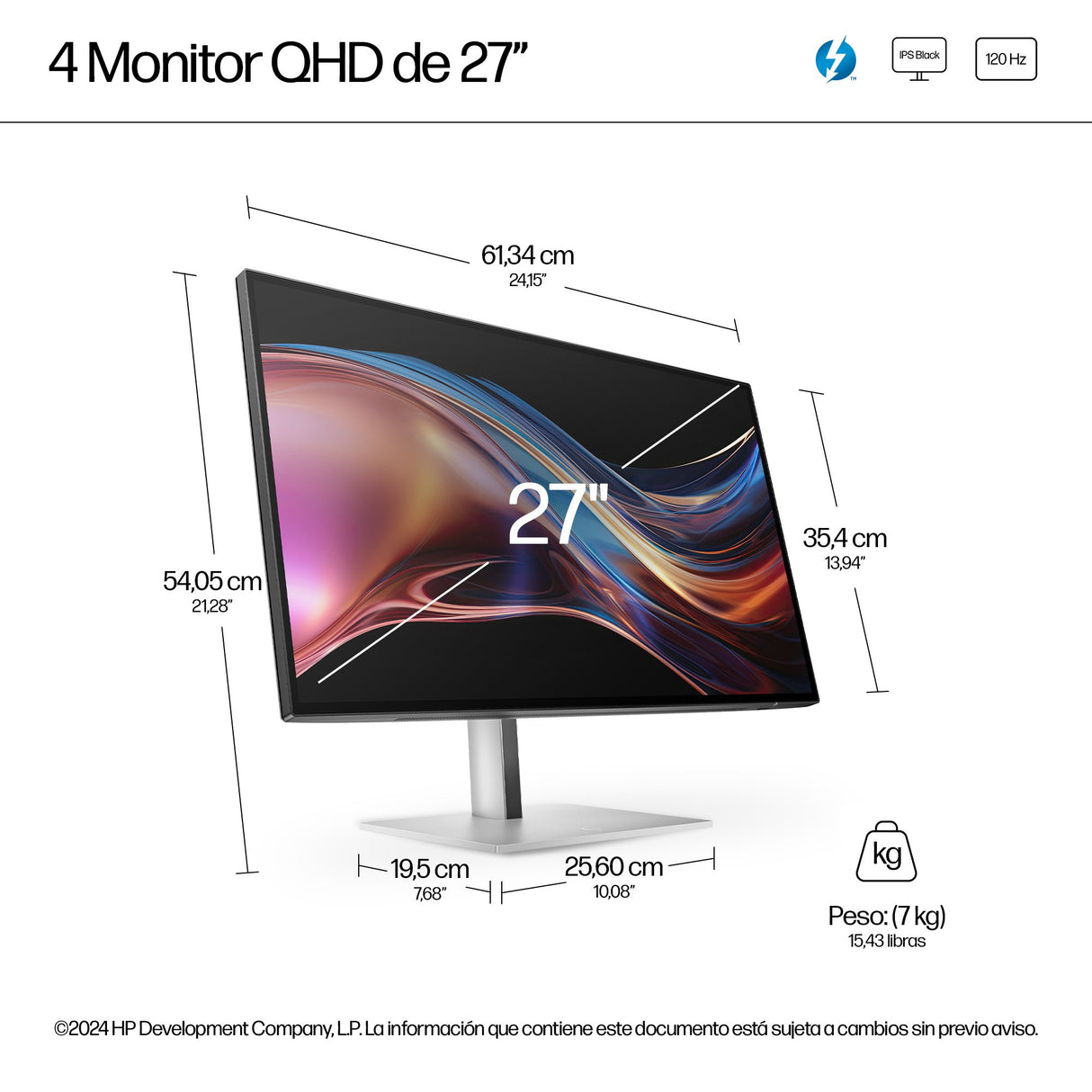 EAN 5715063476475 - HP Series 7 Pro 727pu pantalla para PC 68,6 cm (27") 2560 x 1440 Pixeles Quad HD LCD Plata imagen 4