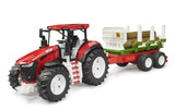 Brother Roadmax Tractor Con Un Remolque Trasero Y 3 Troncos De Árboles, Jugando Vehículo 03453