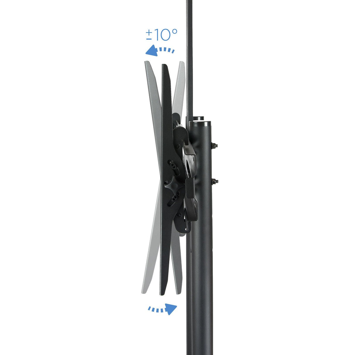 Tooq Soporte De Pantalla De Suelo Con Ruedas 37"-70" - Bloqueo De Ruedas - Dos Estantes - Peso Max 50kg - Vesa