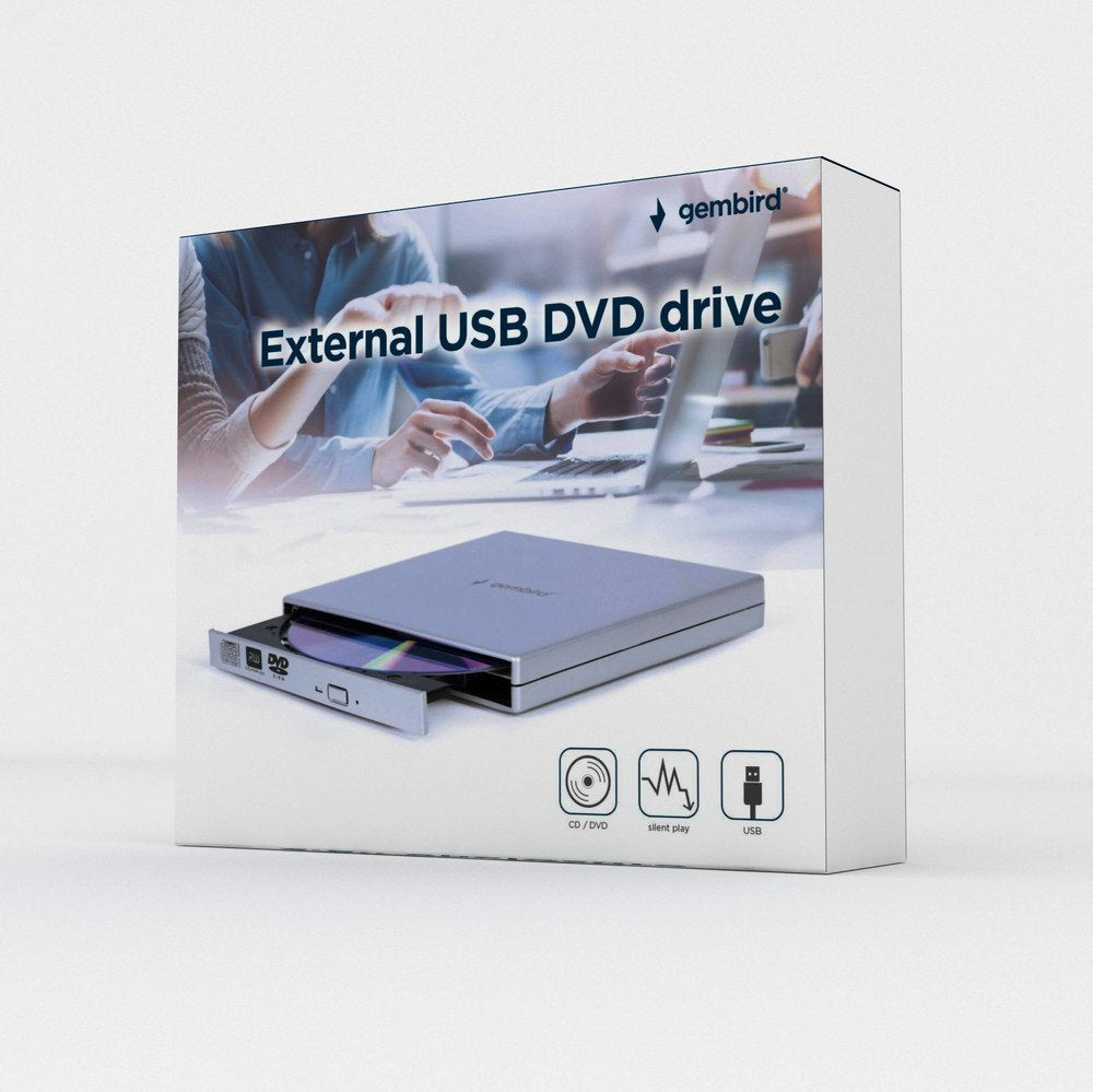 Grabadora Externa Gembird 8x, Cd 24x Usb 2.0 Slim Plata