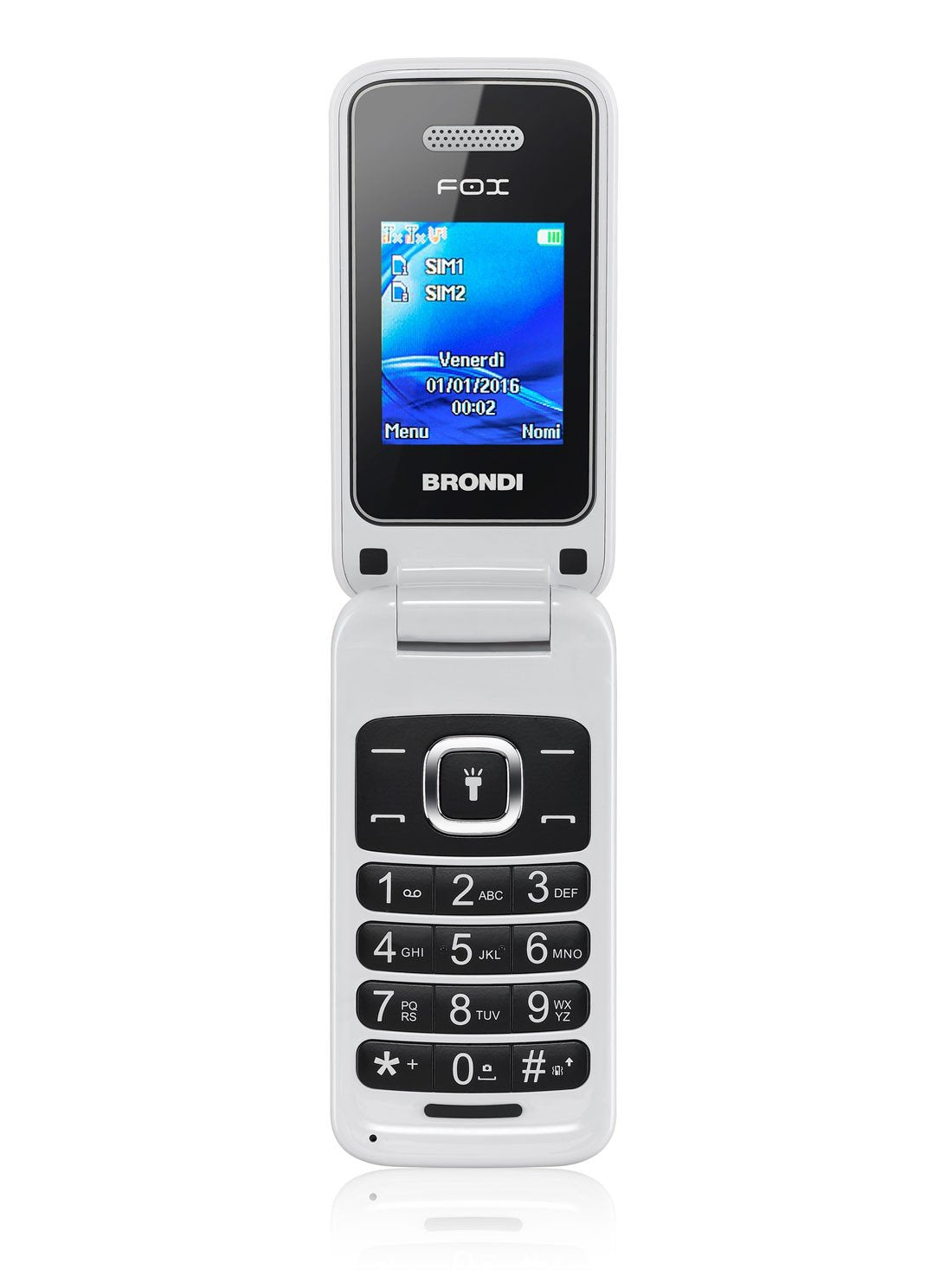 EAN 8015908738513 - Brondi Fox 4,5 cm (1.77") 74 g Blanco Característica del teléfono imagen 1
