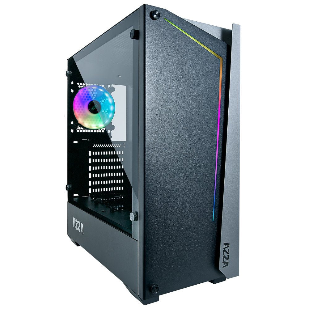 Caja Pc Azza Apollo 430 Midi Tower Vidrio Templado Negro