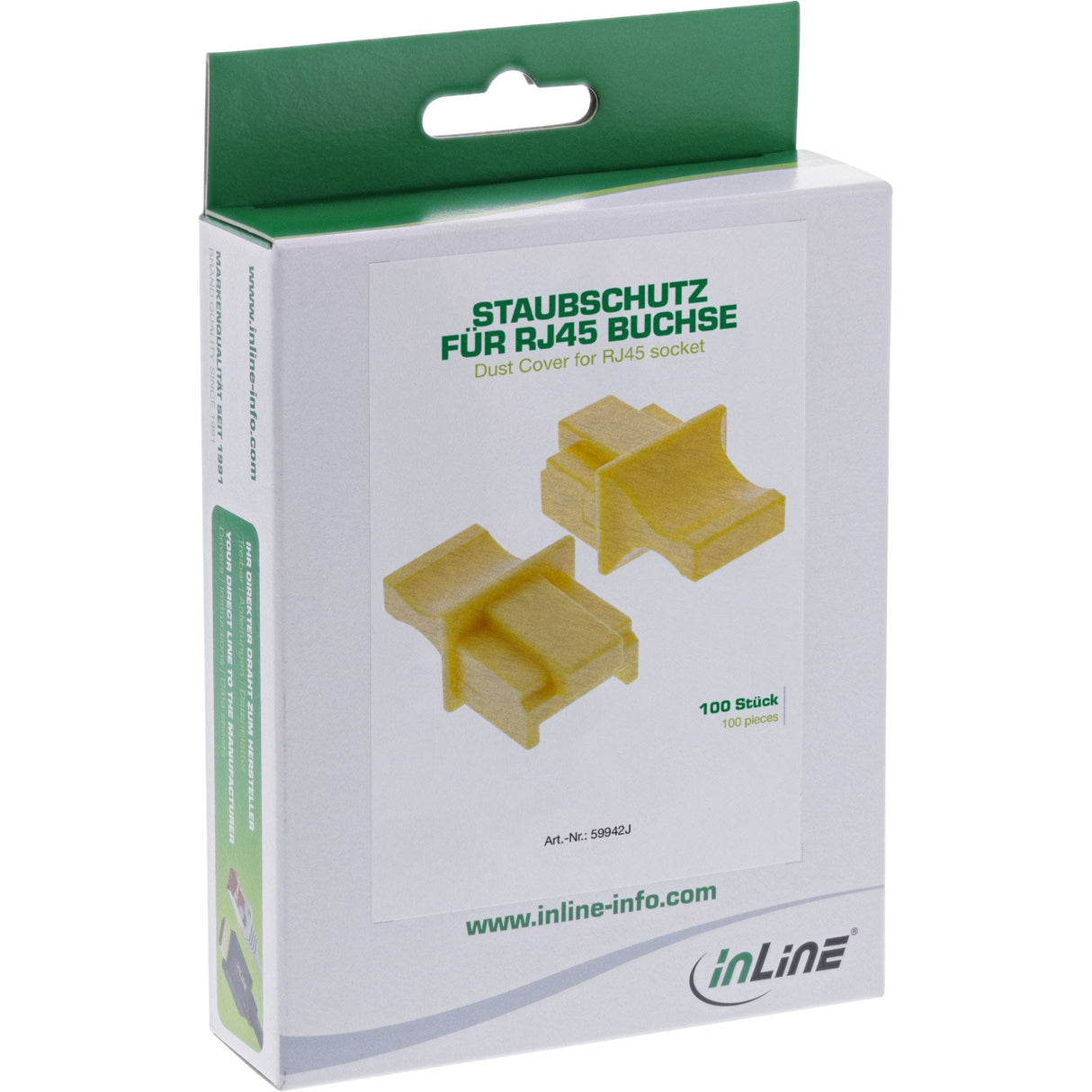 Inline Dust Cover Para Enchufe Rj45 Amarillo 100 Uds. Paquete