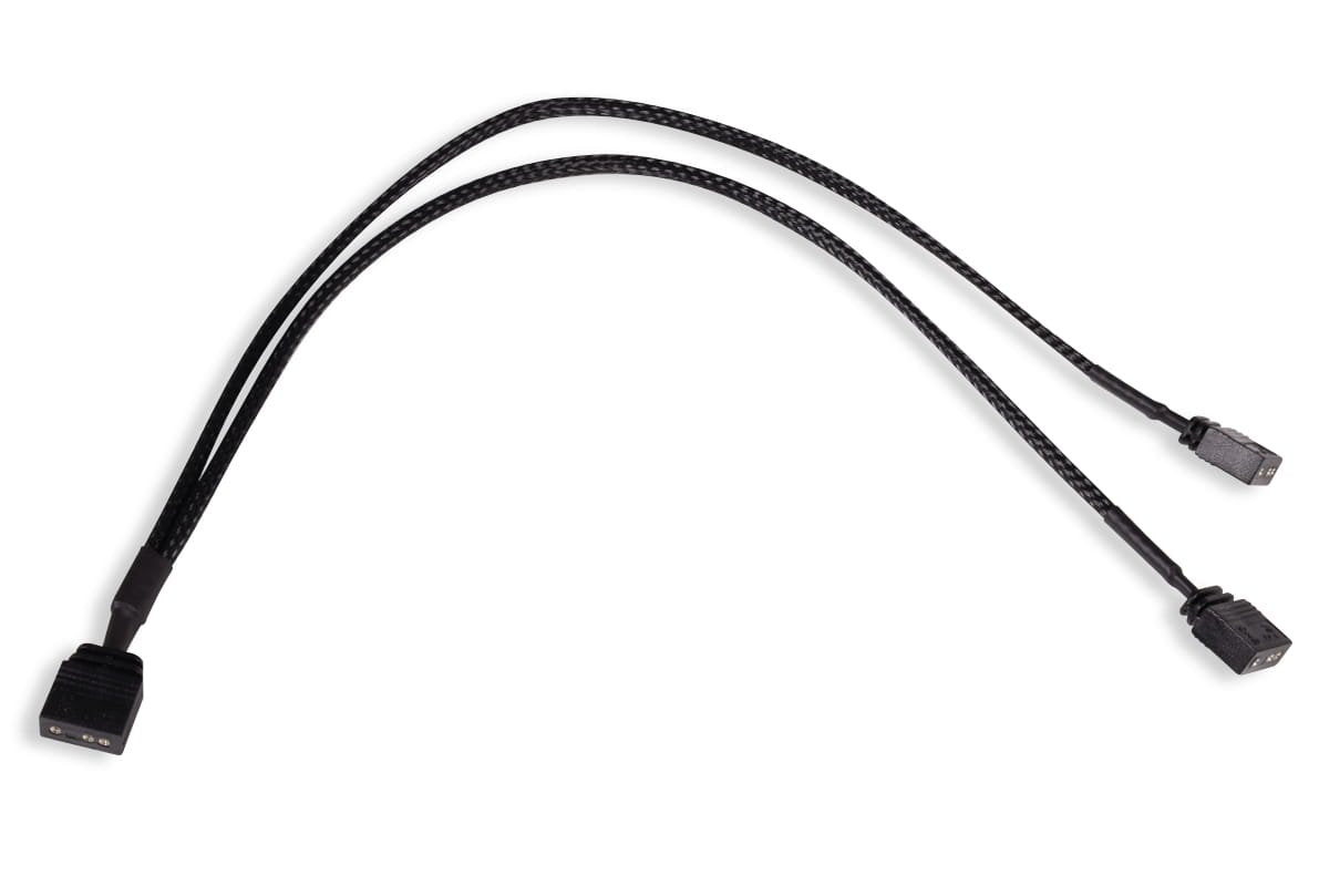 Alfacool Y Divisor De Cable Argb 3 Pines En 2x 3 Pines, 30 Cm De Negro, Incluido El Conector 18705