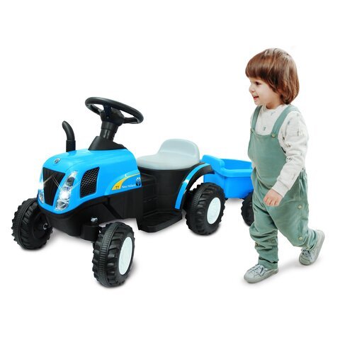Jamara Ride-On Traktor New Holland Con Anhänger 6v Azul