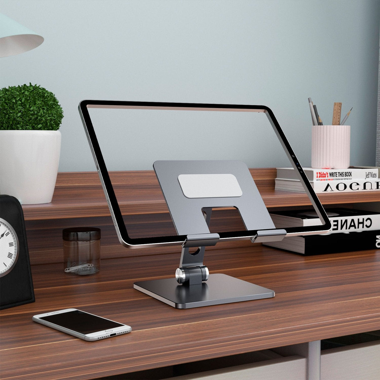 Aisens Soporte De Sobremesa Tamaño Xxl Ajustable (2 Pivotes) Para Movil / Tablet - Gris