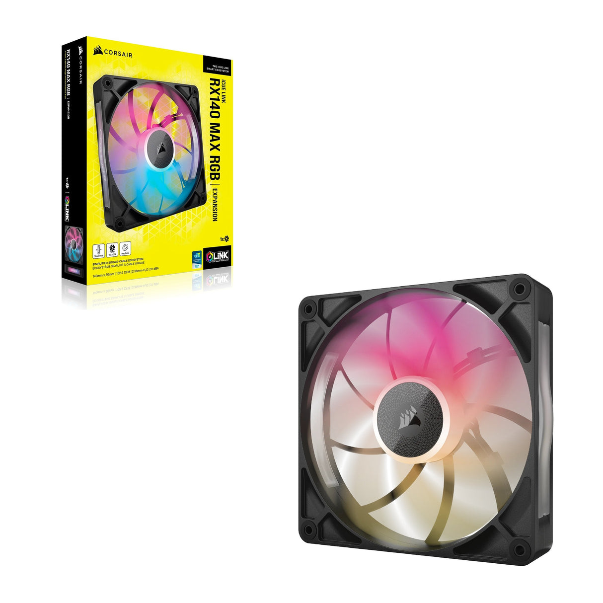 Ventilador Corsair Rx140 Max Rgb, Negro Co-9051035-Ww