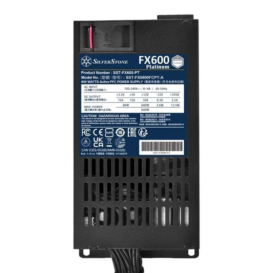 Fuente De Alimentación Para  Silverstone Sst-Fx600-Pt Negra, 2x Pcie, 600 Vatios Sst-Fx600-Pt