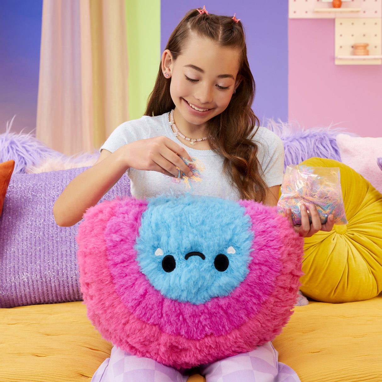 Poduszka Fluffie Stuffiez Pillow Fight, Tecza
