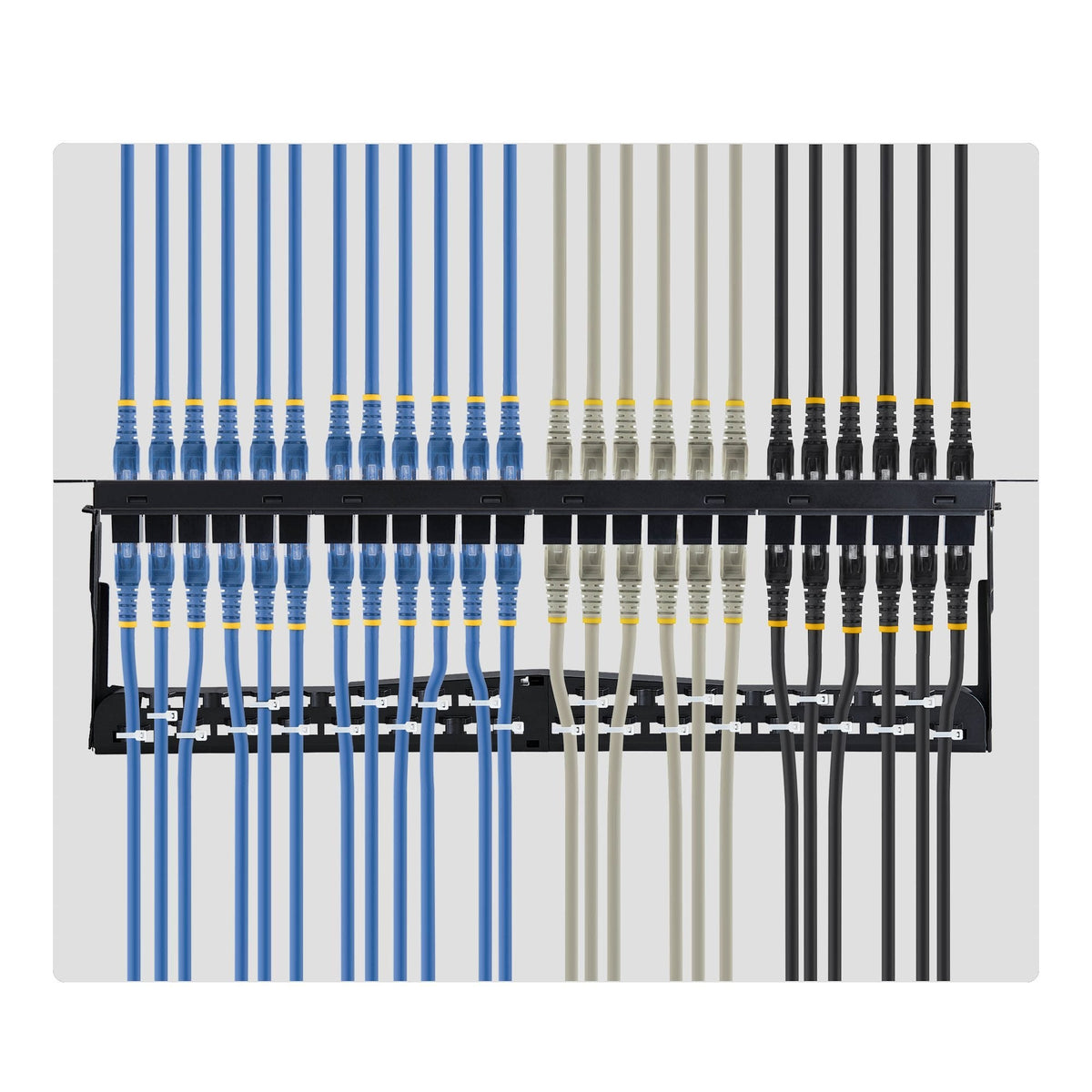 24 Port 1u Feed Through Patch Panel With Cable Management C6panelutp241uft
