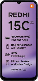 Xiaomi Redmi 15c 5g Dual Sim 4gb Ram 128gb - Midnight Black