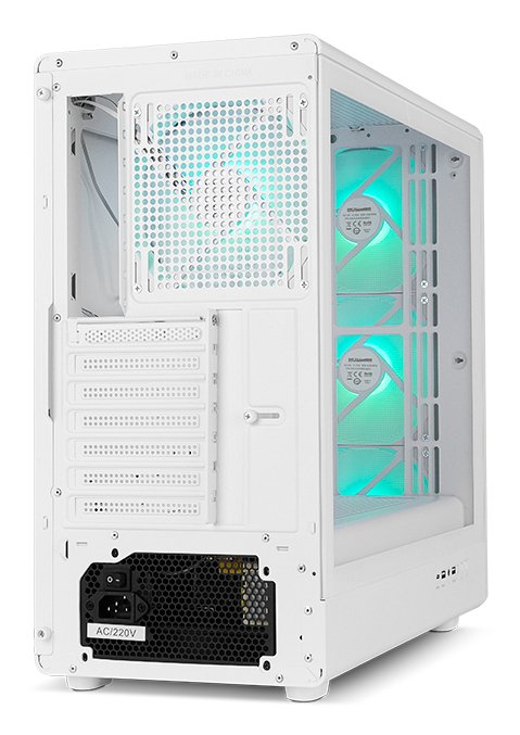 Caja Nox Semitorre Hyperflow Hummer Aero Argb Blanca Usb 3.0 Type C