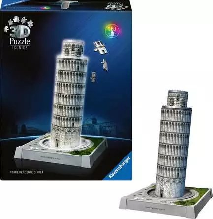 Ravensburger 3d Puzzle Iconics: Slate Tower From Pisa - Con Luz 216 Partes 12008028