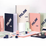 Milan Cuaderno Espiral Formato A4 Cuadricula 5x5mm - 80 Hojas De 95 Gr/M2 - Microperforado, 4 Taladros - Color Rosa