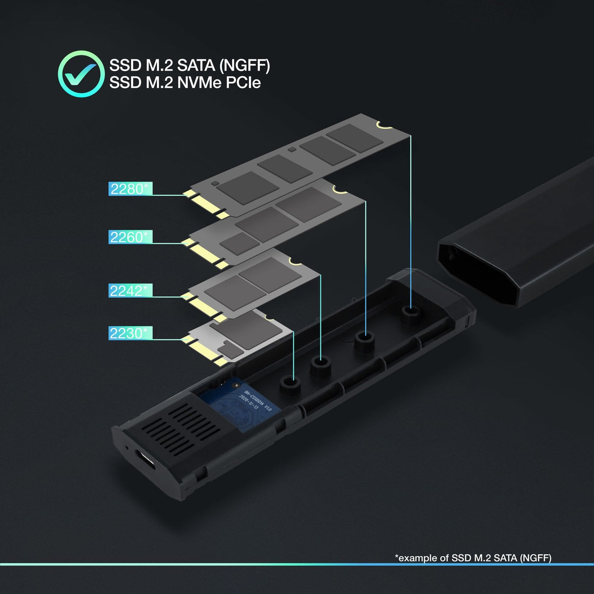 Tooq Shura Carcasa Externa Ssd M.2 Ngff/Nvme Usb-C 3.1 Gen2