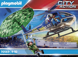 Playmobil - 70569 - Policía Helicóptero Y Paracaidista De La Policía