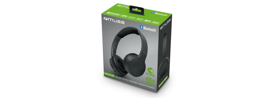 Auriculares  Muse Bluetooth Estéreo M-272 Bt On-Ear, Wireless, Black