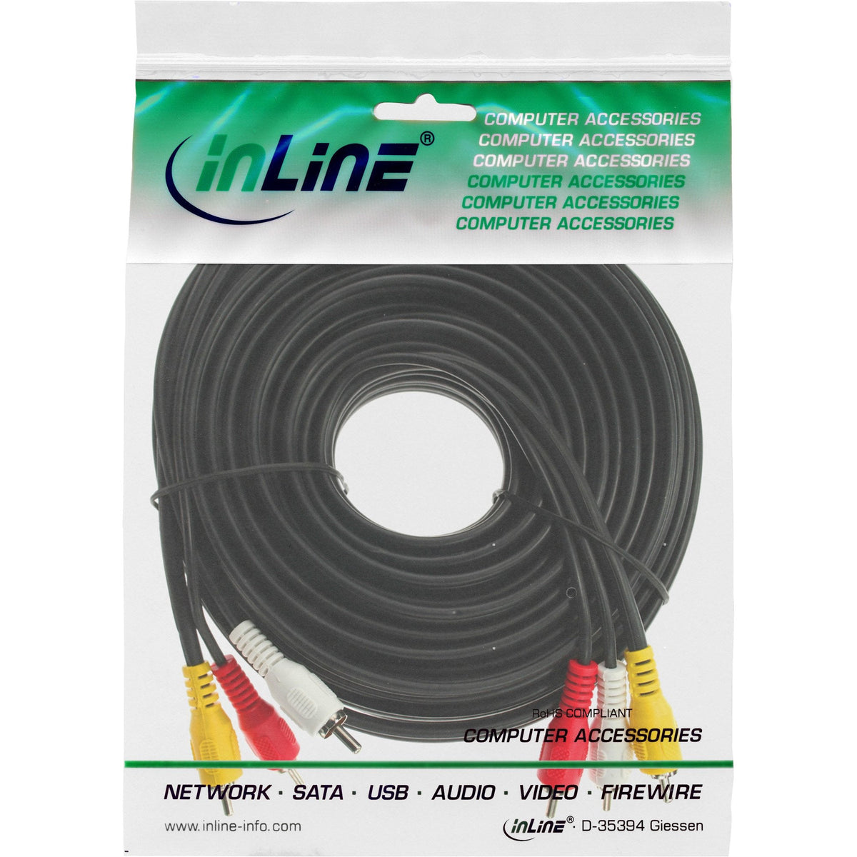 Cable Audio/Video Inline 3x Rca Macho A Macho 3m