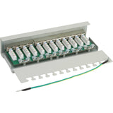 Patch Panel Inline Cat.6 12 Puertos Montaje En Escritorio/Pared Gris Claro Ral7035