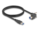 Delock 80480 Cable Usb 5 Gbps Usb Tipo-A Macho Recto A Usb Tipo-B Macho Con Tornillos 90° Hacia Arriba En Ángulo 1 M Negro