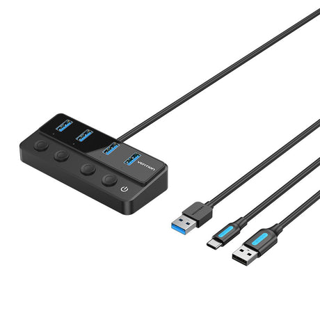 EAN 6922794774445 - Vention CHWBF hub de interfaz USB 3.2 Gen 1 (3.1 Gen 1) Type-A 5000 Mbit/s Negro imagen 1