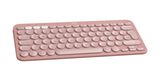 Teclado Inglés Logitech Pebble Keys 2 K380s Rf Wireless + Bluetooth Qwerty Internacional De Ee.Uu. Rosa