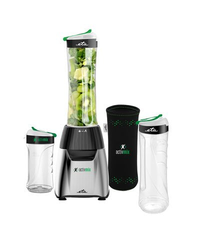 Batidora Eta Activmix Team Eta110390000 Sobremesa, 350 W, Material Jarra Vidrio, Capacidad Jarra 0,6 L, Picadora De Hielo, Acero Inoxidable Negro