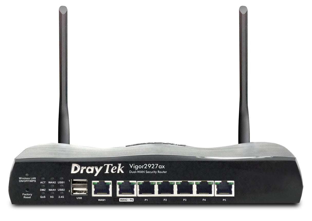 EAN 4710484743022 - DrayTek Vigor2927ax router inalámbrico Gigabit Ethernet Doble banda (2,4 GHz / 5 GHz) Negro imagen 2