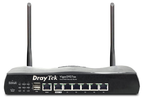 EAN 4710484743022 - DrayTek Vigor2927ax router inalámbrico Gigabit Ethernet Doble banda (2,4 GHz / 5 GHz) Negro imagen 2