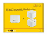 Delock 63084 Base De Conexión Para Disco Duro Usb 3.2 Gen 2 (3.1 Gen 2) Type-C Blanco