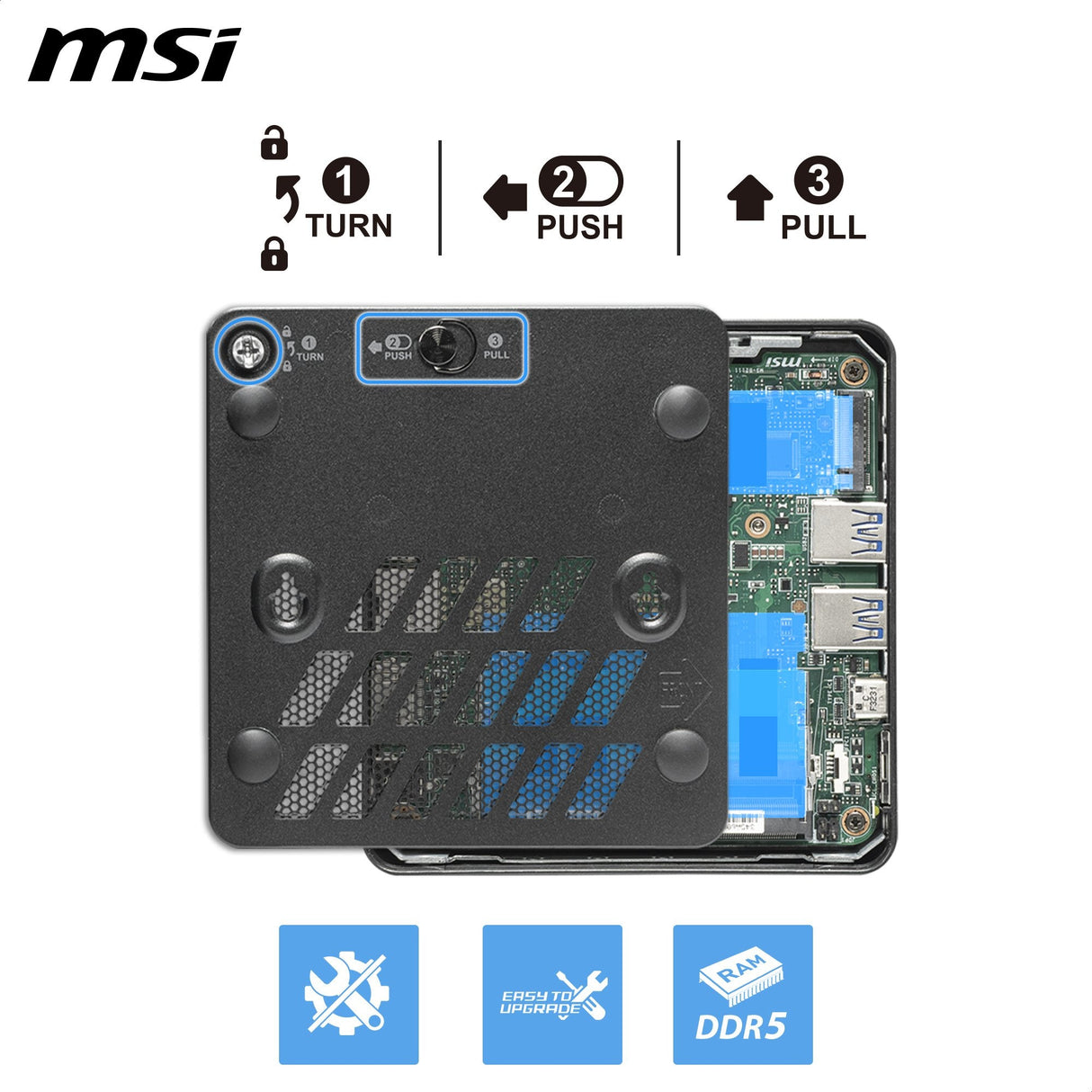 Msi Cubi Nuc Ai+ 3mg-003eu Intel Core Ultra 7 355 16gb 1tb Ssd W11p Black