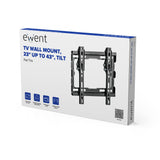 Soporte Tv De Pared Easy Tilt 23" Hasta 42" Ewent Ew1506, 35 Kg, 58,4 Cm (23"), 106,7 Cm (42"), 75 X 75 Mm, 600 X 400 Mm, Negro