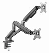 Gembird Desk Mounted Adjustable Double Monitor Arm Space Grey