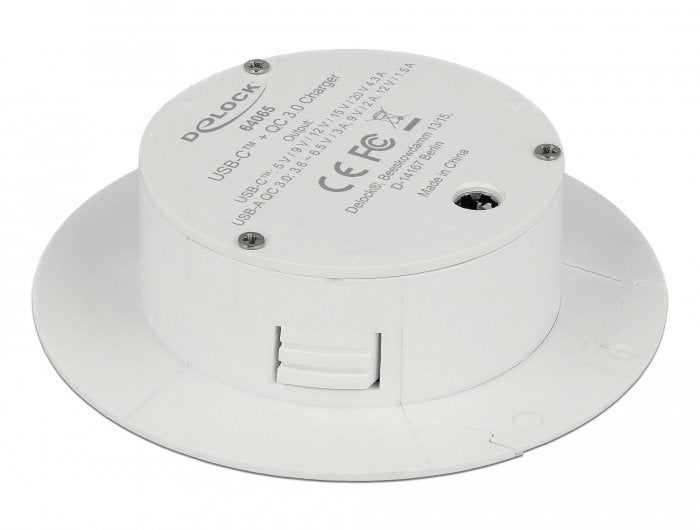 Delock 64065 Cargador Usb Type-C Pd 85 W + Qualcomm Quick Charge 3.0 Para Montaje En Mesa